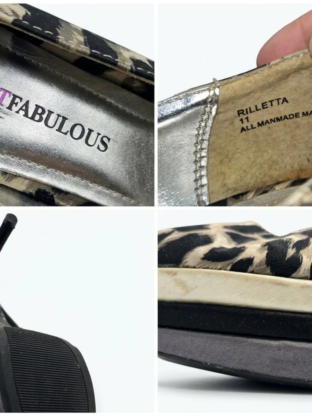 JustFab Leopard Print Platform Pumps in Brown and Black